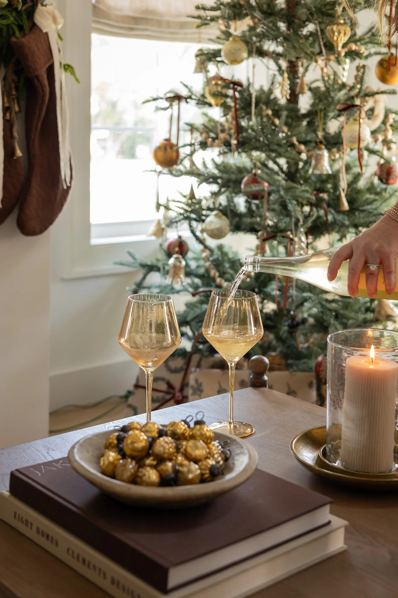 Amber Gold Wine Glass | Cottage and Key