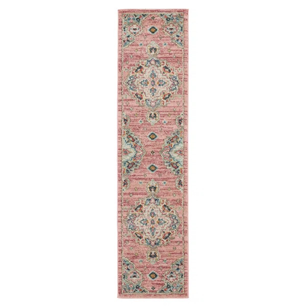 Kayfold Pink Ornamental Persian Medallion Area Rug | Wayfair North America