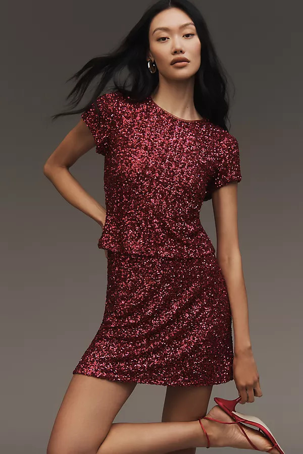 The Tilda Sequin Mini Slip Skirt | Anthropologie (US)