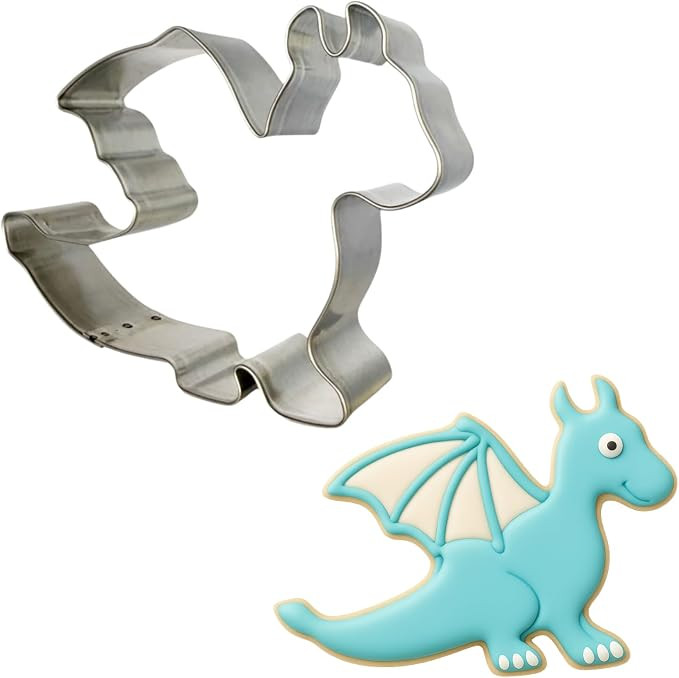 Dragon Cookie Cutter 4.5" Made in USA by CookieCutter.com (Tin Plate Steel) | Amazon (US)