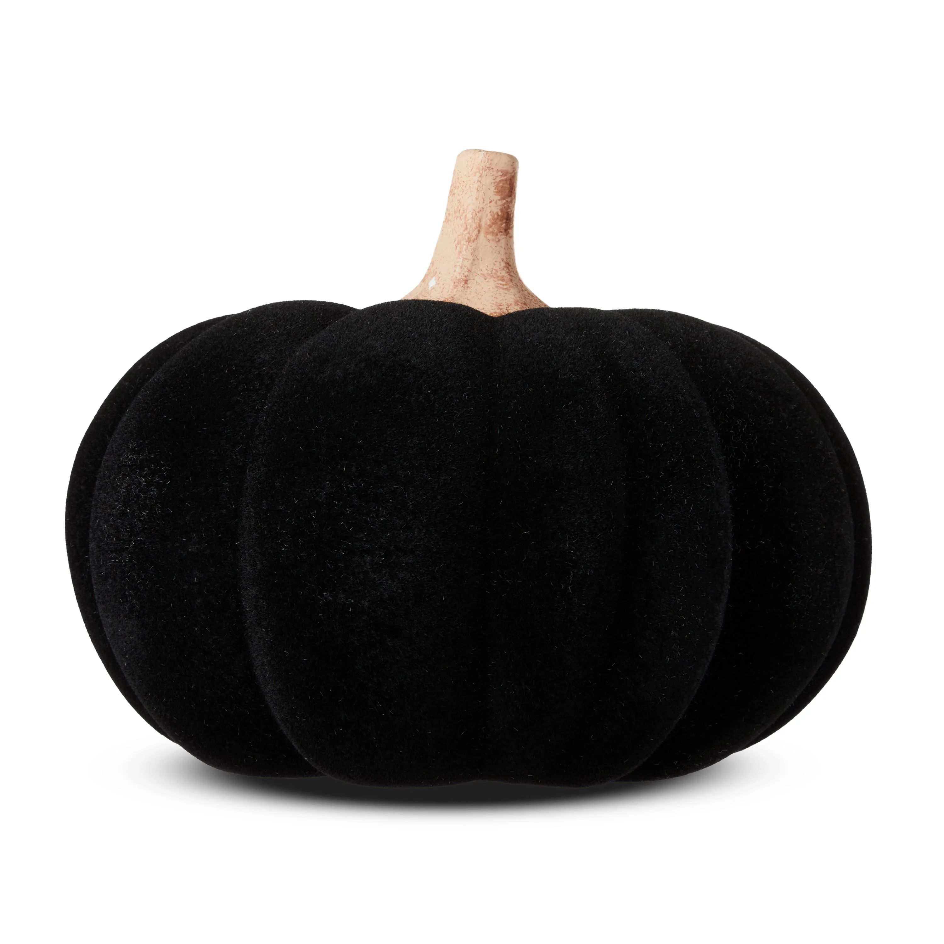 Harvest Black Flocked Pumpkin, by Way To Celebrate | Walmart (US)