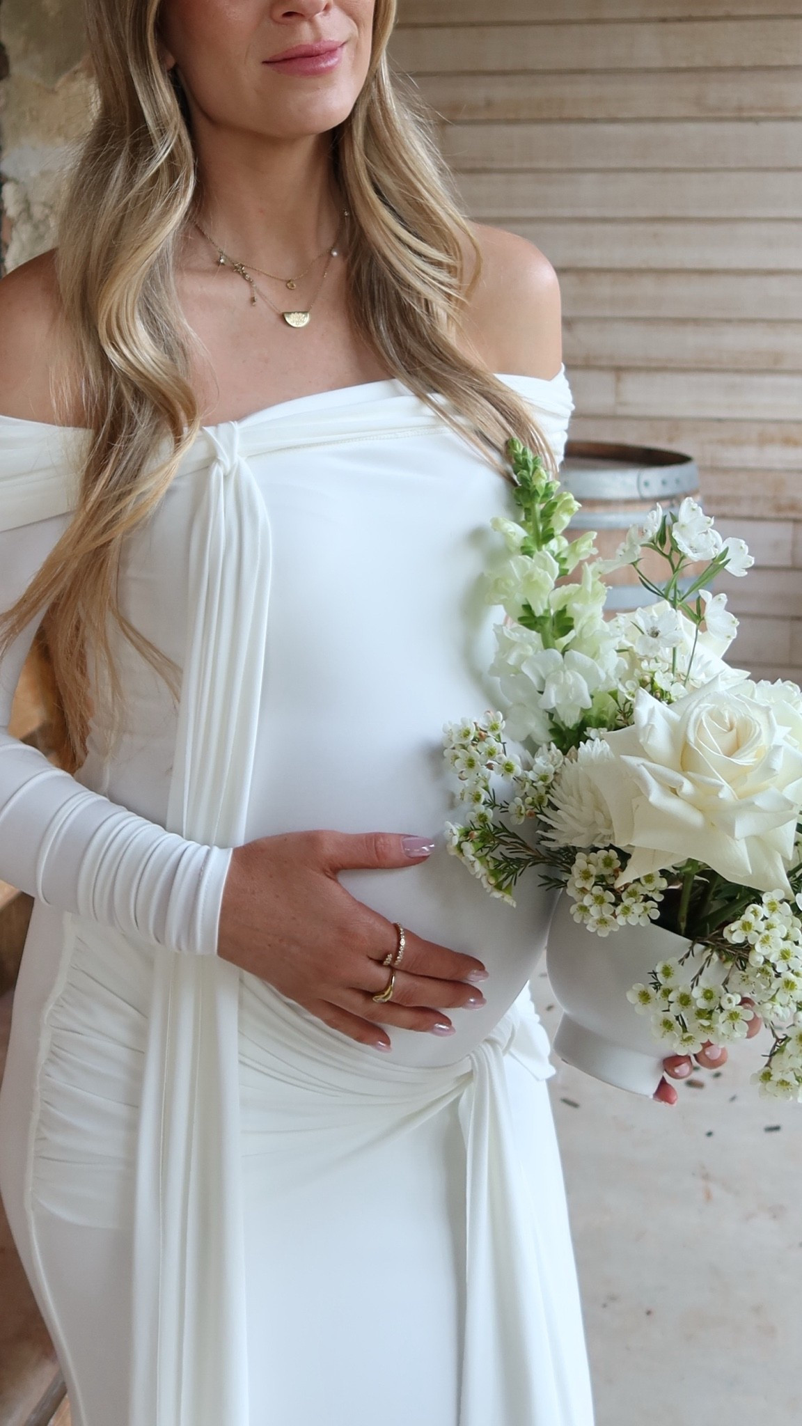 Loved wearing this white baby shower dress! 🤍🫶🏼 
✨sized up to a size 10

#LTKaustralia #LTKmaternity #LTKdresses