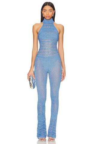 retrofete Kalena Jumpsuit in Tropical Blue from Revolve.com | Revolve Clothing (Global)