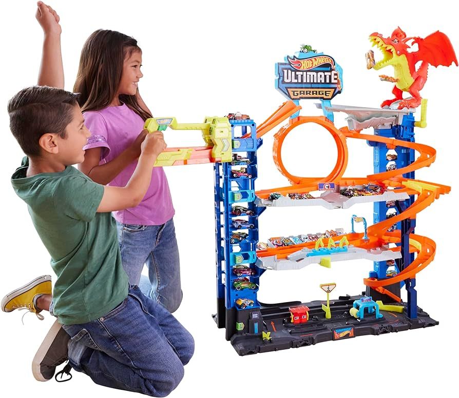 Hot Wheels City Ultimate Garage Playset with 2 Die-Cast Cars, Toy Storage for 50+ 1:64 Scale Cars... | Amazon (US)