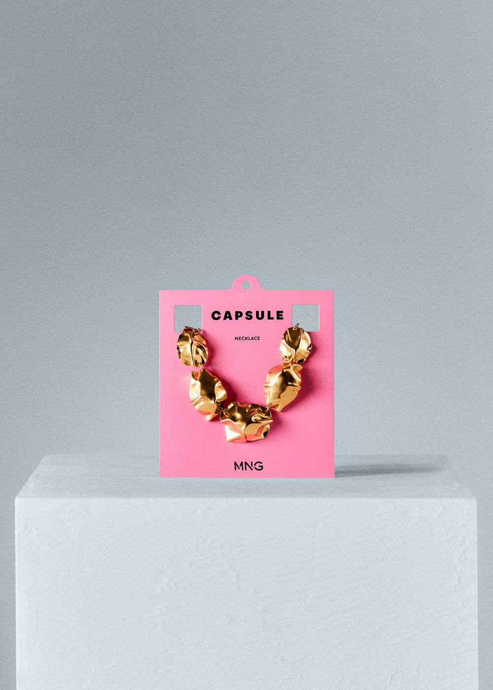 18k textured necklace -  Women | Mango USA | MANGO (US)