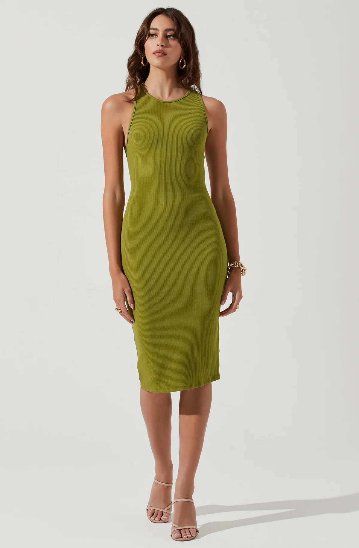 Rio Ribbed Knit Cross Strap Midi Dress | ASTR The Label (US)