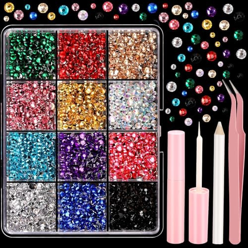 YGDZ Face Rhinestones Kit, Face Eye Gems for Makeup, Face Jewels Set with Face Makeup Glue, Nail Gems, Rhinestones for Body, Hair, Nail Art, Halloween Makeup for Women | Amazon (US)