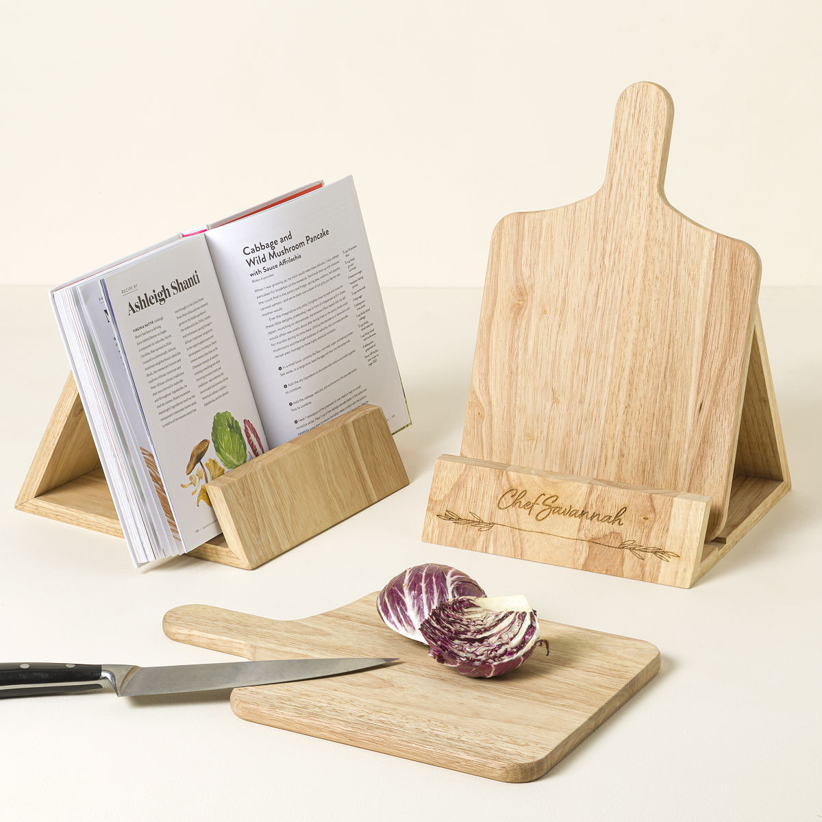 Cutting Board & Cookbook Stand, Personalized | UncommonGoods