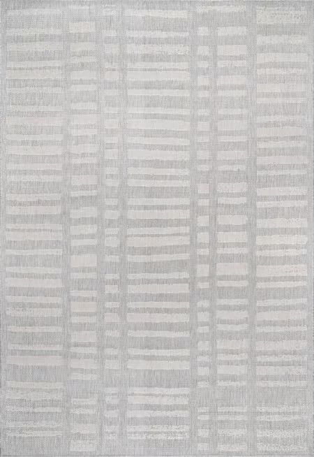 Gray Faded Stripes Indoor/Outdoor 4' x 6' Area Rug | Rugs USA