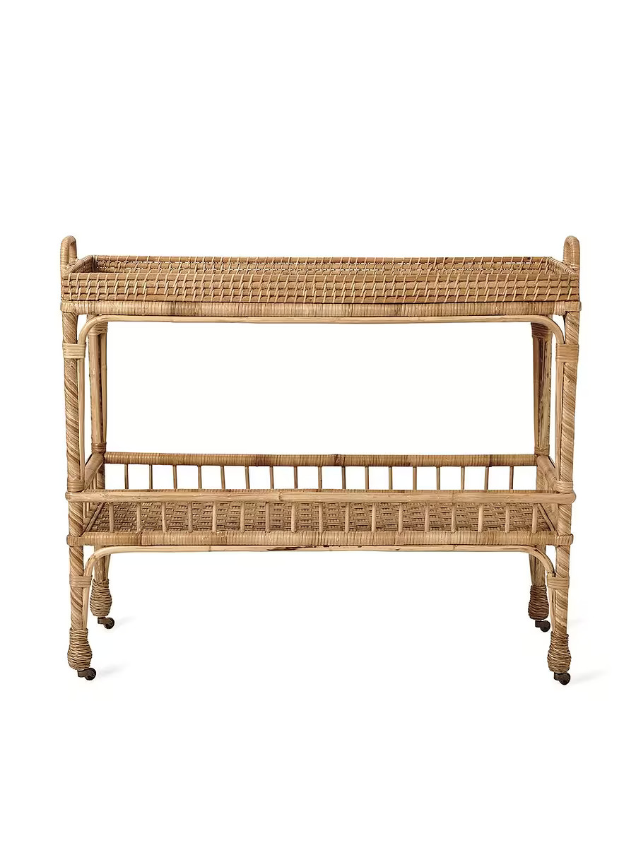 South Seas Rattan Bar Cart | Serena and Lily