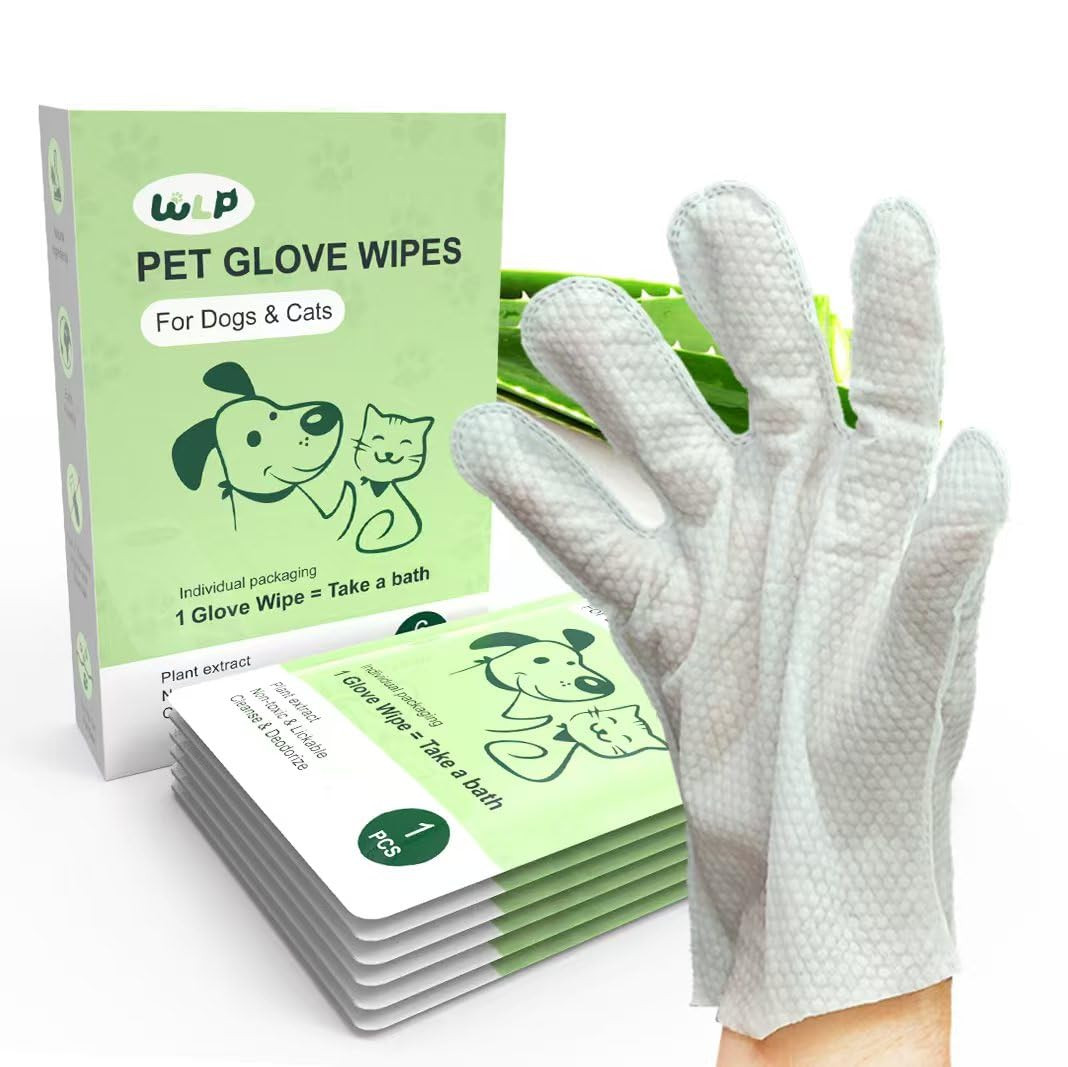 Cleaning and Deodorizing Glove Wipes for Dogs & Cats, Suitable for Sensitive Areas, Safe for Lick... | Amazon (US)