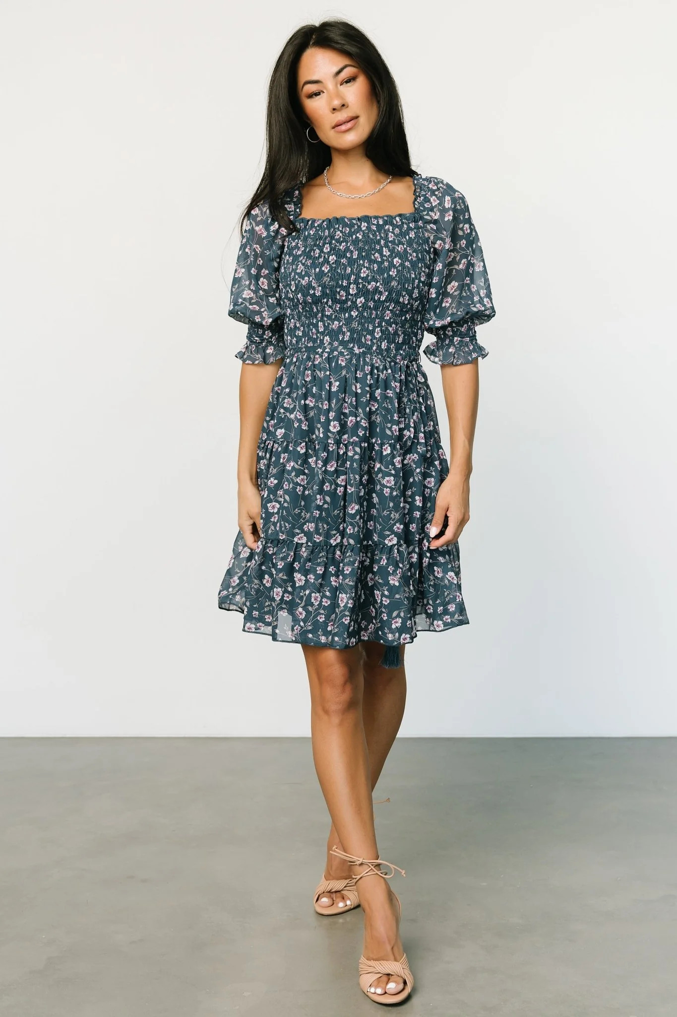 Azlyn Smocked Short Dress | Blue Multi | Baltic Born