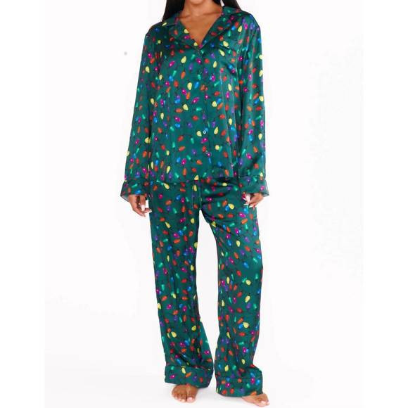 NEW SHOW ME YOUR MUMU classic pj set in festive lights silky | Poshmark