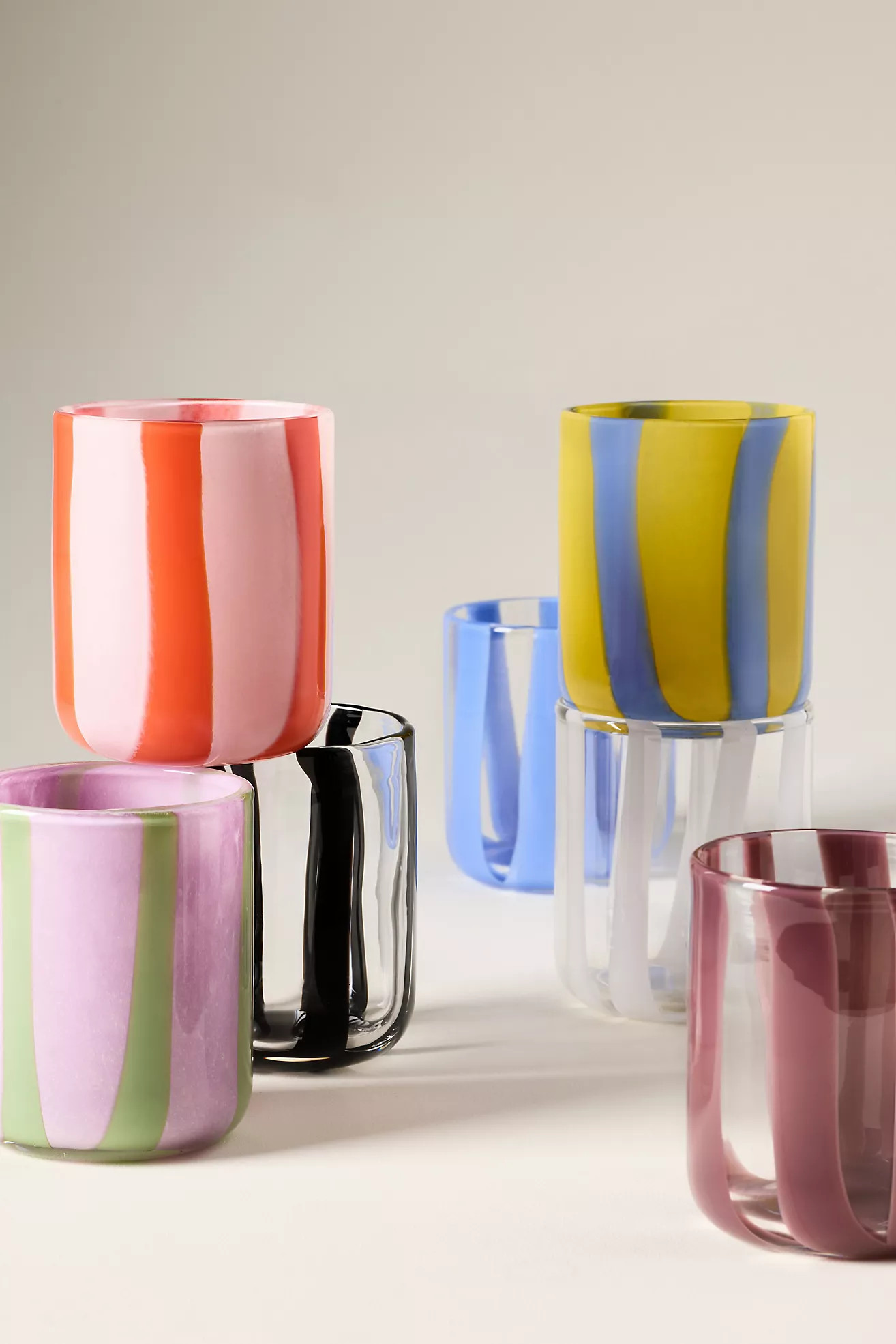 The Ribbon Stripe Juice Glass | Anthropologie (US)