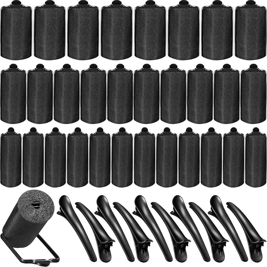 40 Pieces Sponge Hair Rollers Satin Rollers for Black Hair, Silk Rollers Foam hair Rollers Hair C... | Amazon (US)