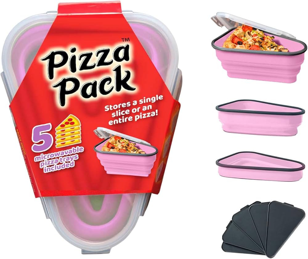 The Perfect Pizza Pack™ - Reusable Pizza Storage Container with 5 Microwavable Serving Trays - ... | Amazon (US)