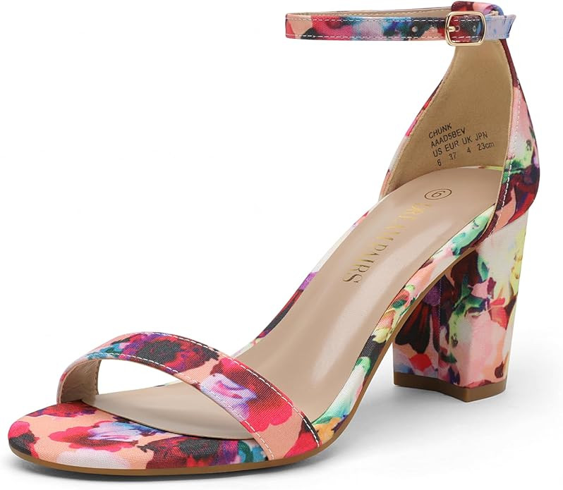 DREAM PAIRS Women's Chunk Low Heel Pump Sandals | Amazon (US)