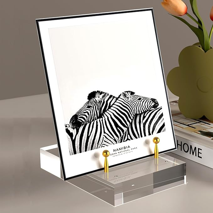 SVENJBB Acrylic Easel Display Stand with Adjustable Gold-Toned Pegs – Crystal Clear Acrylic wit... | Amazon (US)