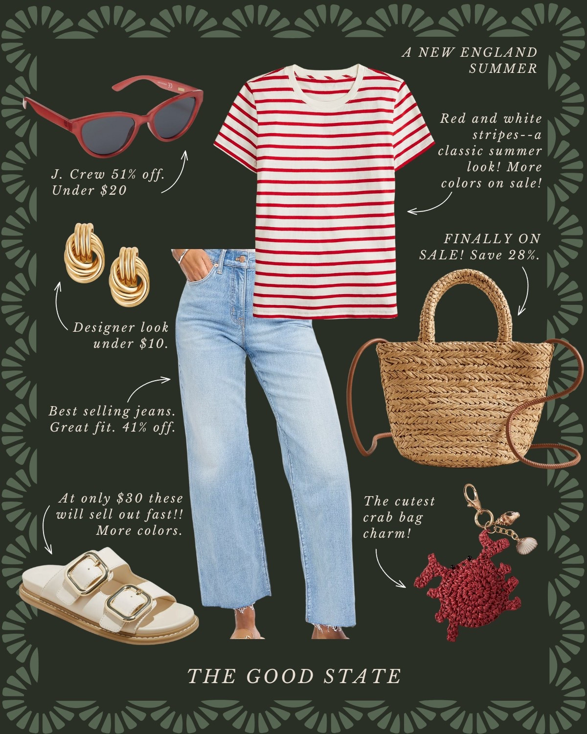 A New England Summer🦞 Save up to 54% today! 

This collection is for all the girlies living their best life as the summertime sunshine warms their face and the sea breeze blows through their hair. This is for the ones dreaming of evening strolls on Nantucket’s cobblestone roads and endless hydrangeas all around. For the ladies who love all things gingham, a lightweight sweater and all the classic stripes. For the ones who enjoy sailing in Newport, a picnic on the Cape Cod seashore and happy hour in Martha’s Vineyard. This collection is for you🦞 ⚓️ 🧺

Ootd, outfit idea, style tip, classic style, timeless style striped sweater, quince, J.Crew, J.Crew, factory, target, target fashion, target style, Walmart, Anthropologie, Anthro, Madewell, white dress, spring dress, summer dress, spring fashion, summer fashion, vacation, outfit, Memorial Day sale, Memorial Day, outfit, Fourth of July, outfit, red, white, and blue outfit, gingham dress, quilt dress, organic skin, care, pearl, jewelry, Abercrombie, and Fitch, Tuckernuck, Madewell, H&M, Amazon, Amazon style, farmers market outfit, sissy light hat, dolce vita, women’s shoes, raffia bags, wedding guest dress, graduation dress, wedding guest, Lauren England, the good state

#LTKSaleAlert #LTKFindsUnder50 #LTKStyleTip