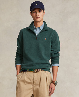 Men's Estate-Rib Cotton Quarter-Zip Pullover | Macy's