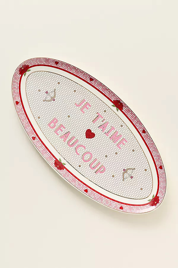 The Bistro Tile Stoneware Platter: Valentine's Edition | Anthropologie (US)