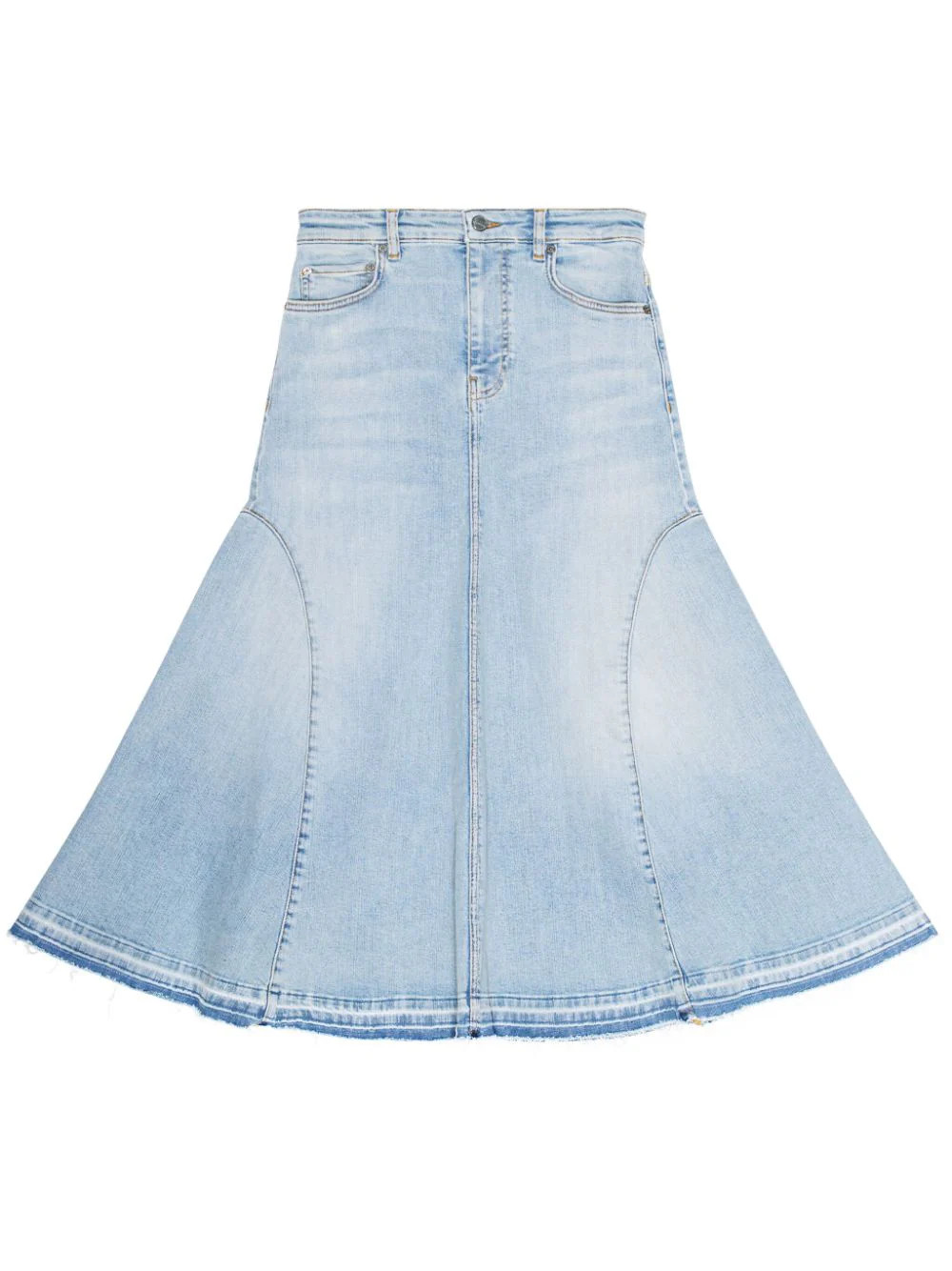 Ganni Women's Flared Denim Skirt in Blue | Size 38 | J1474 | LOZURI