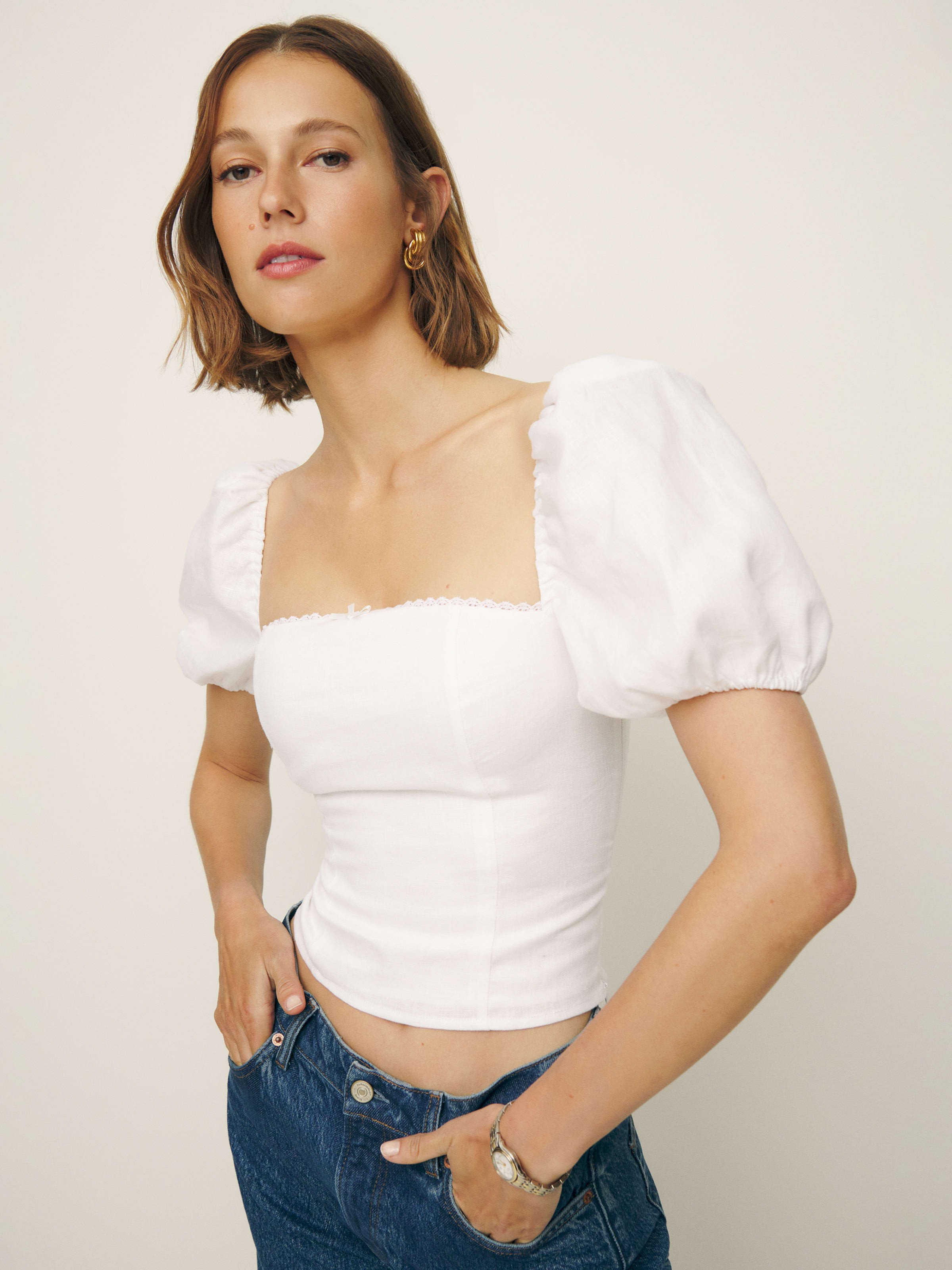 Marella Linen Top | Reformation (Global)