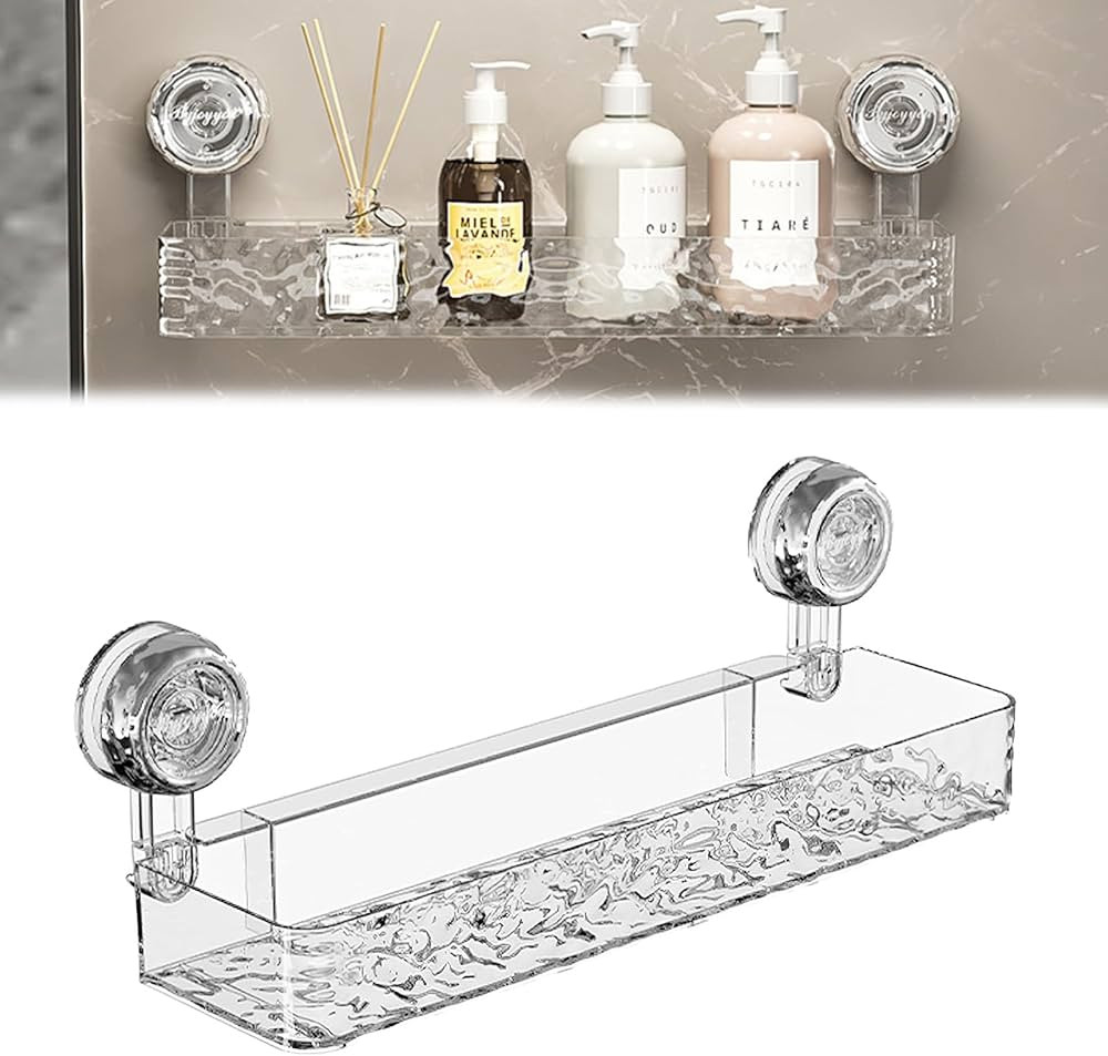 Corrugated Suction Cup Storage Holder, Movable Suction Cup Shower Shelf,No-Drill Wall-Mounted Sho... | Amazon (US)
