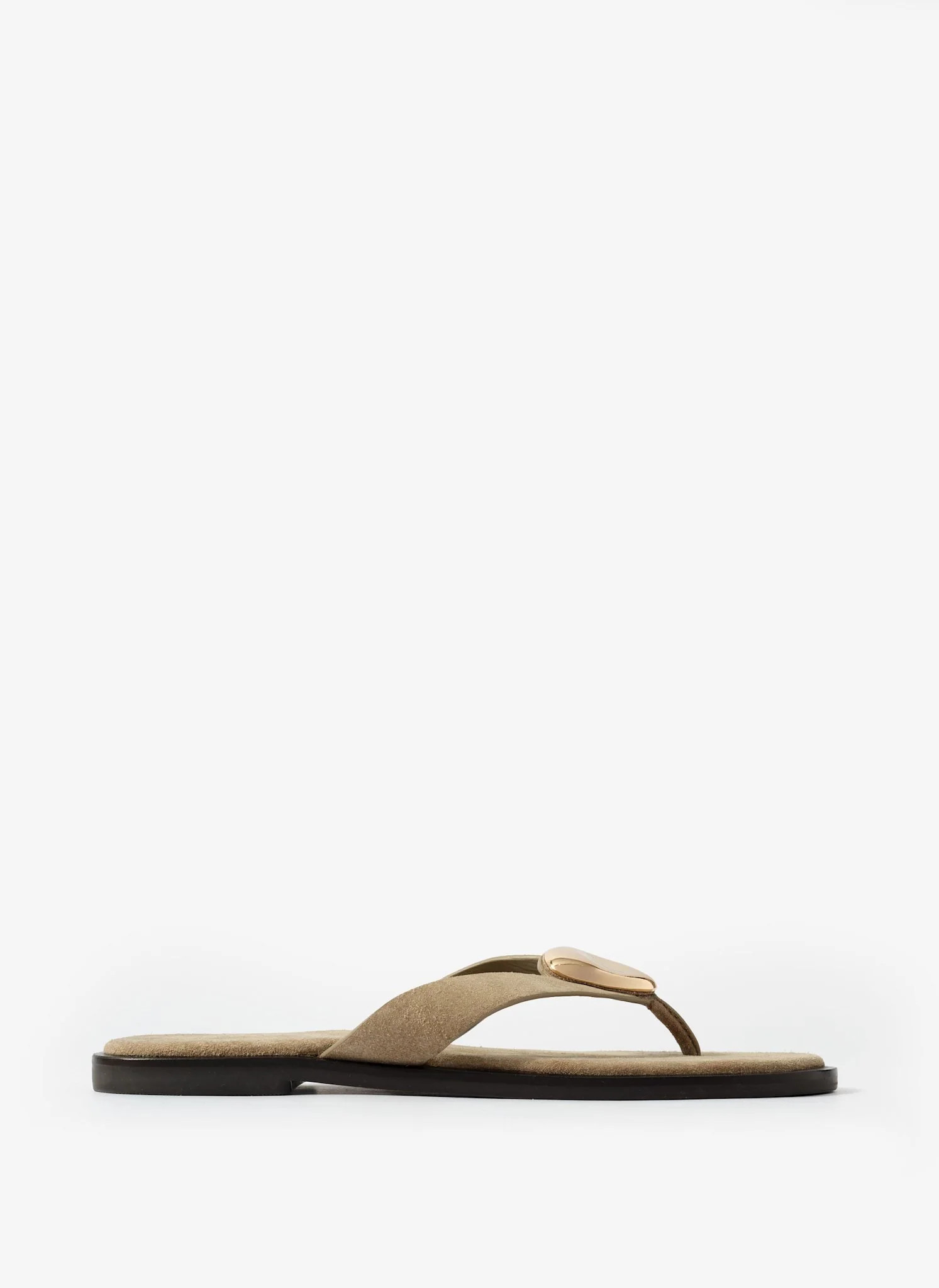 Nova Khaki Suede Flip Flop Sandals | Mint Velvet - US