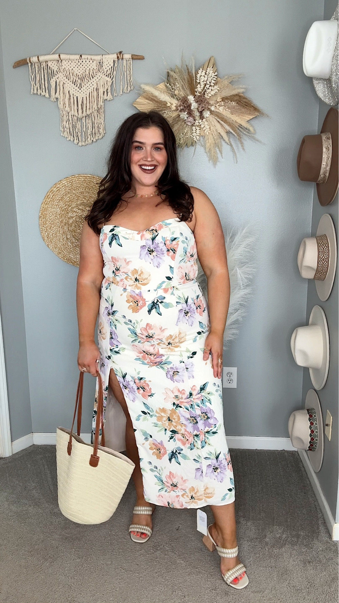 Spring Abercrombie midi dress👗🌸☀️ White floral midi dress with leg slit. Great for vacation, baby shower, wedding guest outfit or date night! Size XL 

#LTKSeasonal #LTKstyletip #LTKplussize