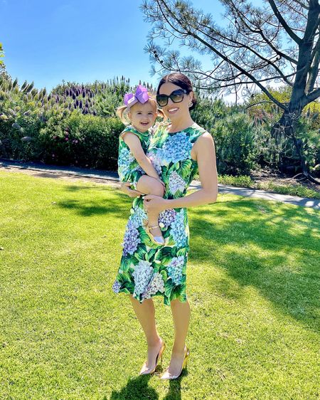 Mommy and me matching, mother daughter dress, dolce and gabbana hydrangea dress, gold heels, gold pumps, gold baby shoes, Sophia Webster shoes 

#LTKkids #LTKstyletip #LTKbaby