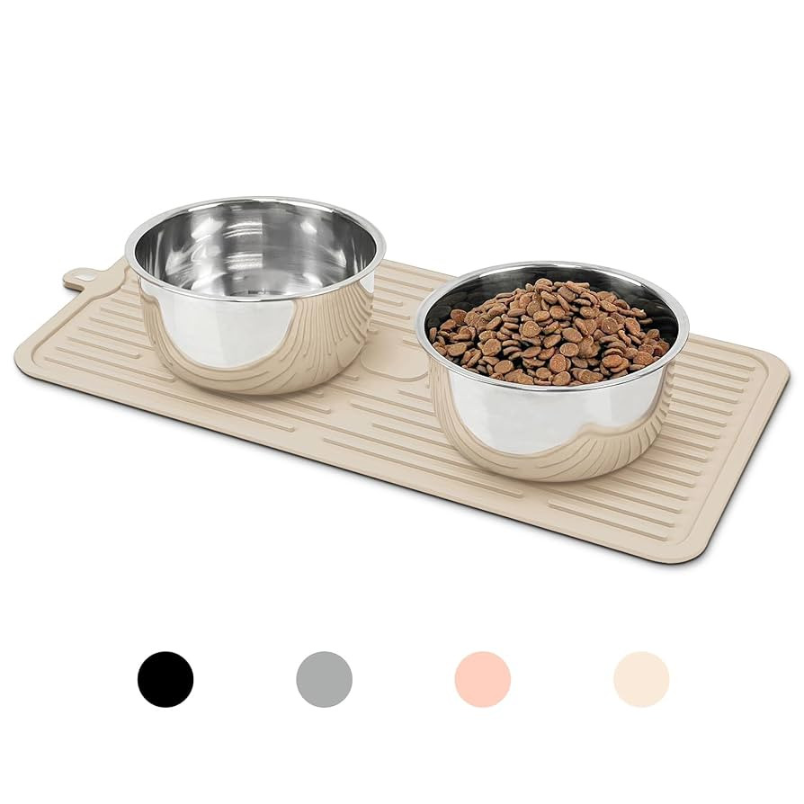 Ptlom Pet Placemat for Dog and Cat, Anti-Slip Waterproof Dogs Feeding Mat Prevent Food and Water ... | Amazon (US)