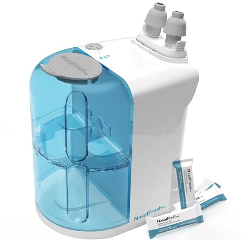 NASALFRESH MD - Dual Powered Nasal Irrigation System Nasal Rinse and Wash - Sinus Decongestant Relief System w/ 30 Saline Packets - Rechargeable - 1 Set of Nose Pillows - Snoring Remedy | Amazon (US)