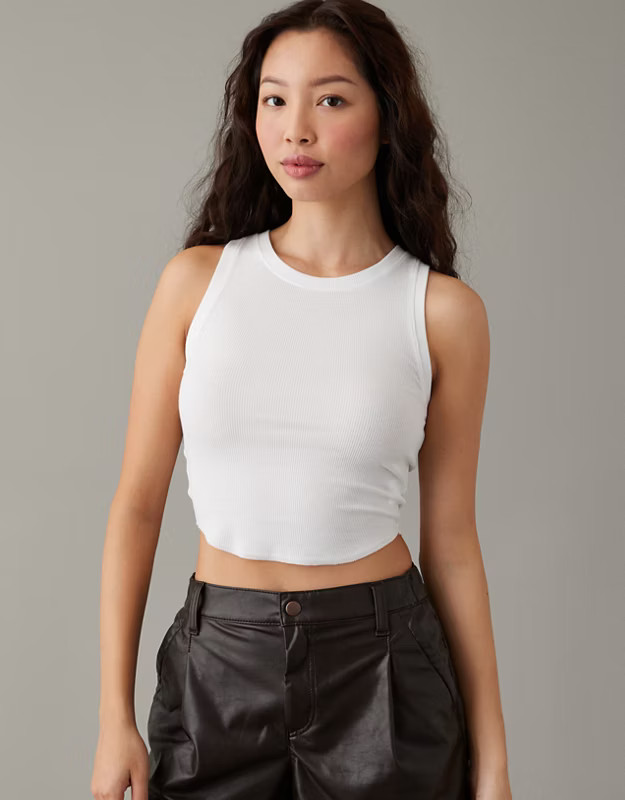 AE Cropped High Neck Daily Fave Tank Top | American Eagle Outfitters (US & CA)