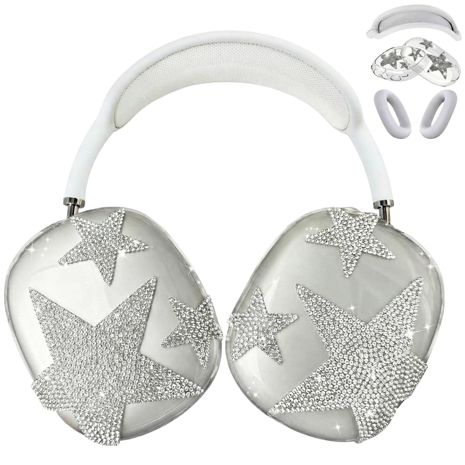 Amazon.com: Airpod Max Ear Cover Three Piece Set, Shining Rhinestone Five-Pointed Star, Personality Fashion Airpod Max Case Accessories Protective for Apple airpod Max : Electronics | Amazon (US)
