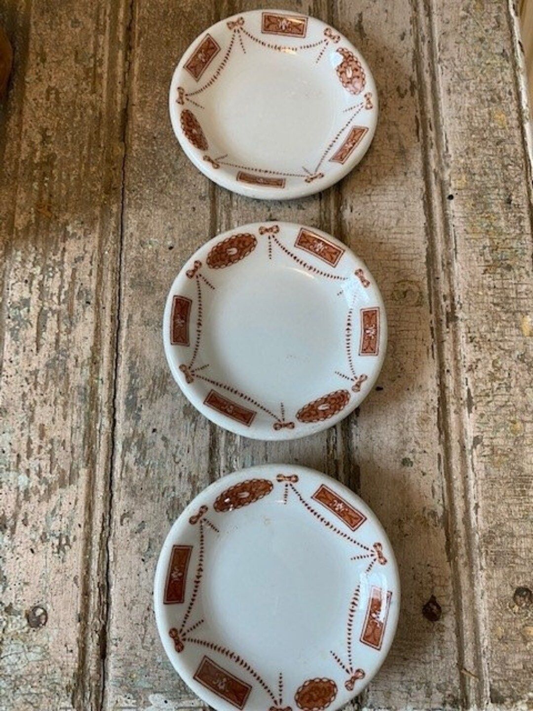 Set of 3 unmarked, chunky ironstone butter pats restaurant ware | Etsy (US)