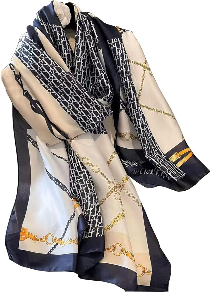 FairyCity Womens large Luxury Silk Scarf Satin Summer Scarf Lightweight Fashion Shawl Wrap | Amazon (US)