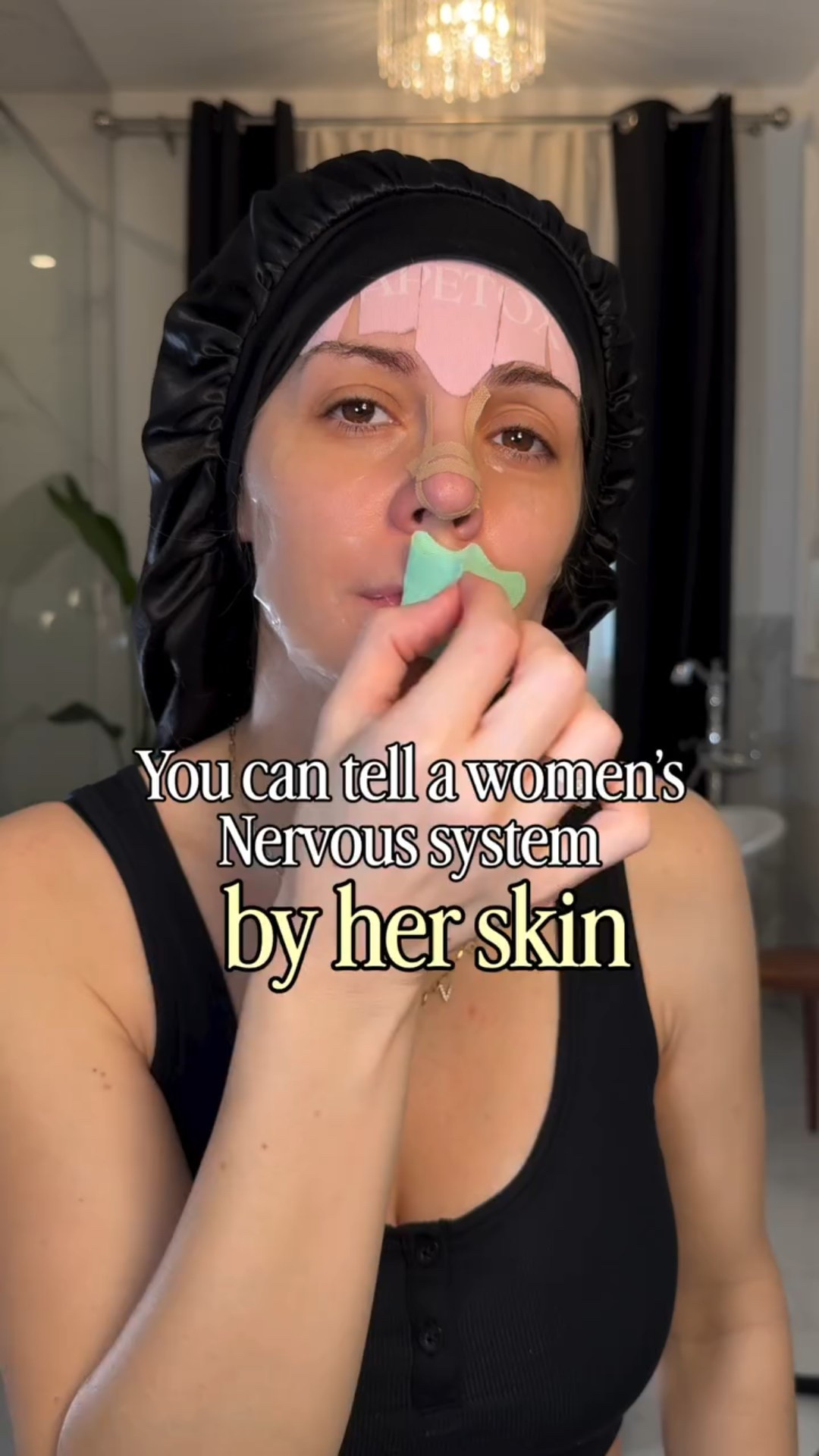 You can tell a lot about my nervous system just by looking at my skin.

When I’m unregulated, my skin shows it, breakouts, inflammation, dullness.
It’s my body’s way of saying slow down.

So I do.
I shed. Even if it seems strange .. 
it helps me feel grounded. 
Mouth tape, face mask, under-eye mask, forehead tape, nose tape 
rolling with castor oil, facial massage, yoga balls to release tension.
Pressure, warmth, movement, all of it helps calm my system and bring me back to center.

The truth is, when I take care of my skin, I’m really taking care of my nervous system. 

#LTKBeauty #LTKselfcare #LTKdayinmylife