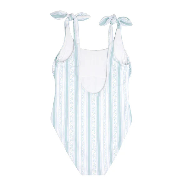 women's linear floral tie knot one piece | minnow