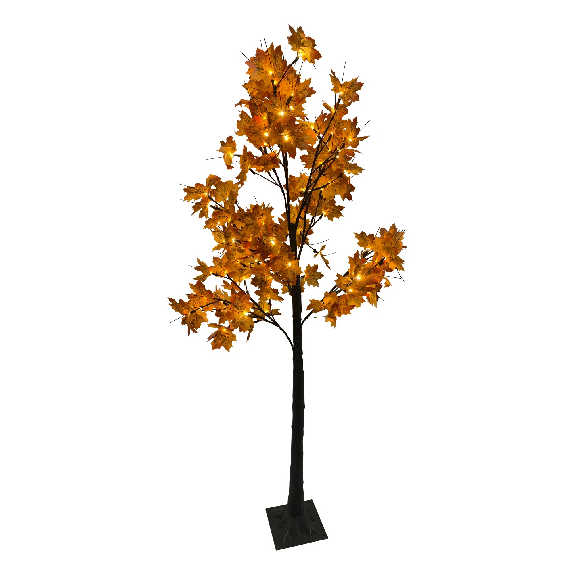 6' LED Lighted Autumn Harvest Maple Leaf Tree - Warm White Lights | Wayfair North America