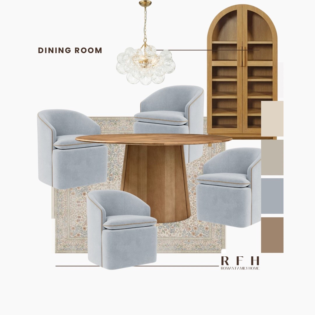 Dining Room with my
Favorite Daphne chair from Interior Define and a washable ruggable rug. 

Daphne chair is in Sterling with Fawn piping

#LTKHome