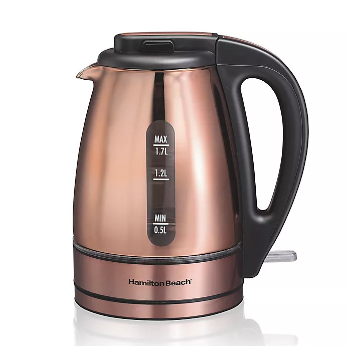 Hamilton Beach® Glass Kettle in Copper | Bed Bath & Beyond