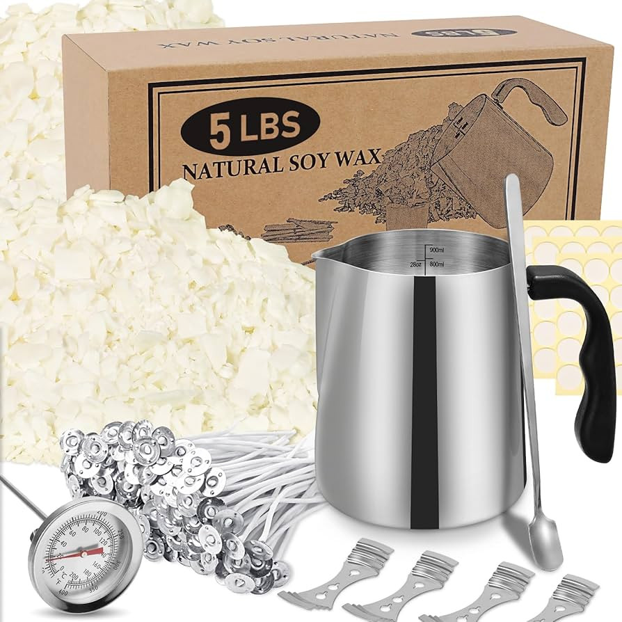 SAEUYVB Candle Making Kit Supplies, Natural Candle Wax for Candle Making - Soy Wax DIY Candle Mak... | Amazon (US)