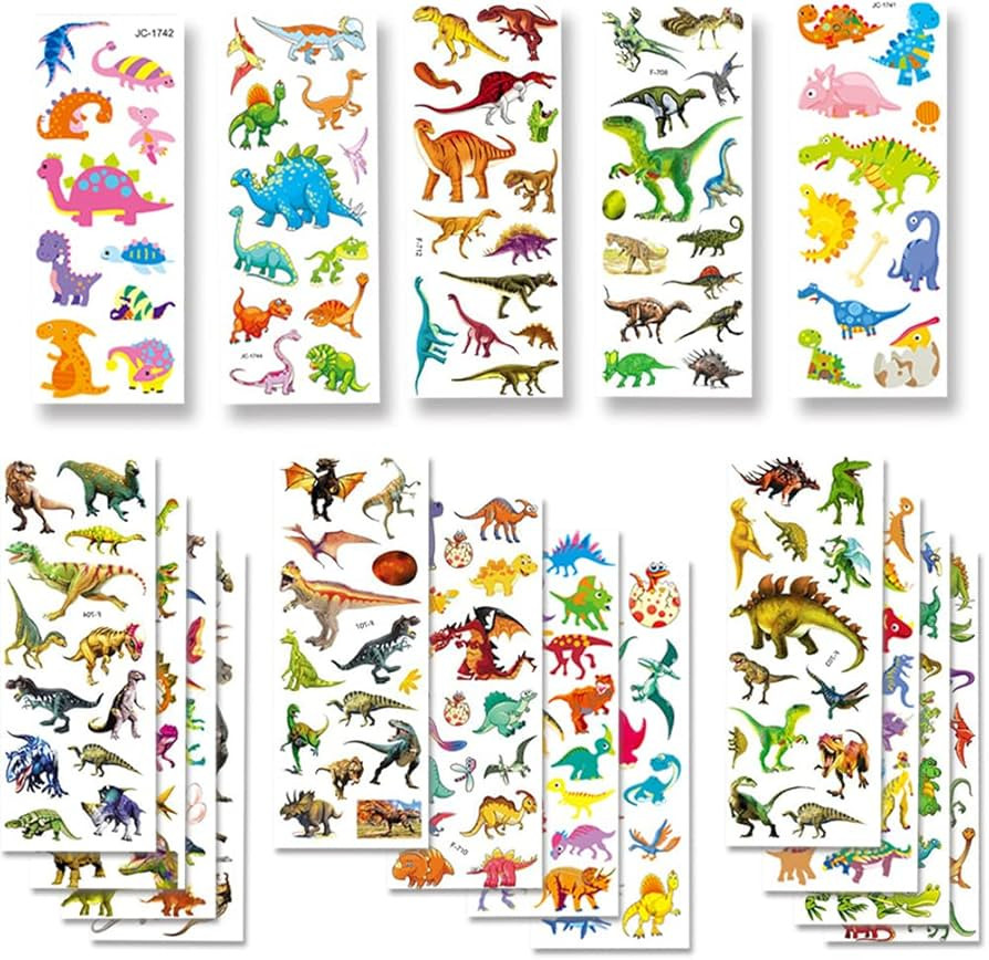 BEESTECH 24 Sheets Dinosaur Stickers 450+ for Kids Boys Girls Toddlers, Teacher Reward Stickers, ... | Amazon (US)