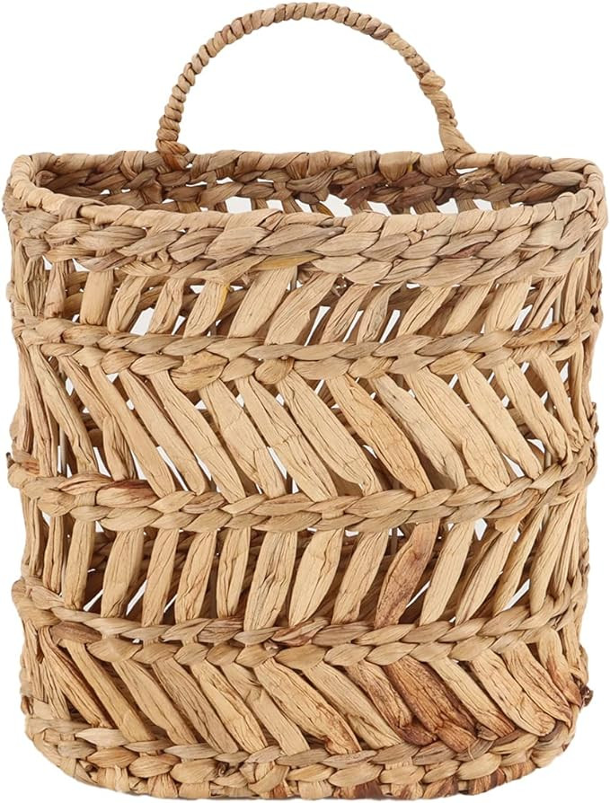 SHCMSADO Wicker Hanging Basket Handmade Woven Hanging Storage Basket Natural Wicker Decorative Ba... | Amazon (US)
