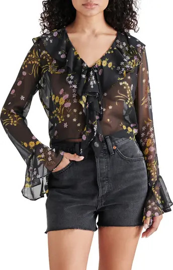 Bay Floral Ruffle Chiffon Top | Nordstrom