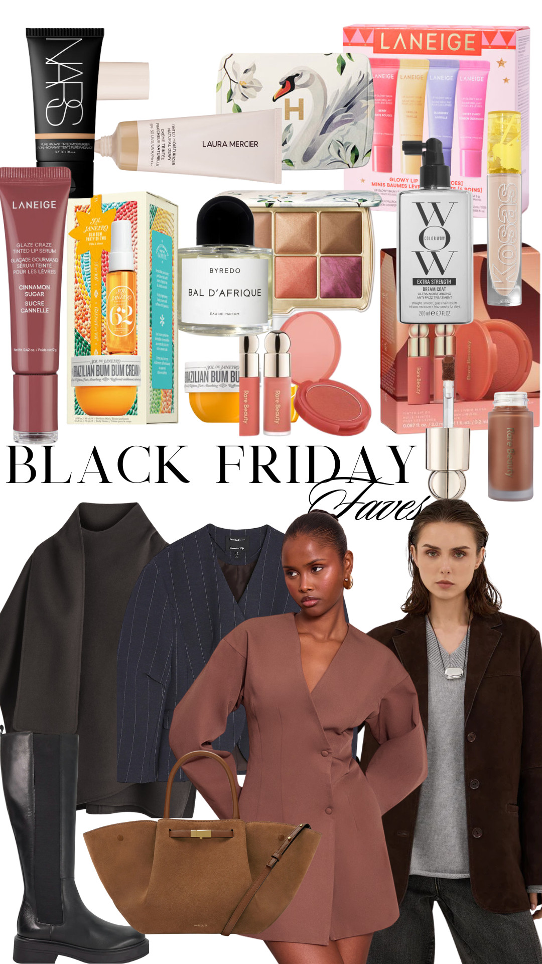 DeMellier, Midi New York bag, PrettyLittleThing, Chiffon dress, Balloon sleeve dress, Space NK, Dream Shine kit, Bal D’Afrique perfume, Concealer, Lip balm set, Tinted moisturiser, Eyeshadow quad, Tinted moisturiser gel, Bum Bum set, Dream Coat spray, Lip oil, Lighting palette, Lighting edit palette, Cheek & lip trio, Liquid contour, COS, Wool dress, DISSH, Bitter chocolate trousers, Dune, Black boots 

 #LTKCyberWeek #LTKireland #LTKsale #LTKCyberWeek