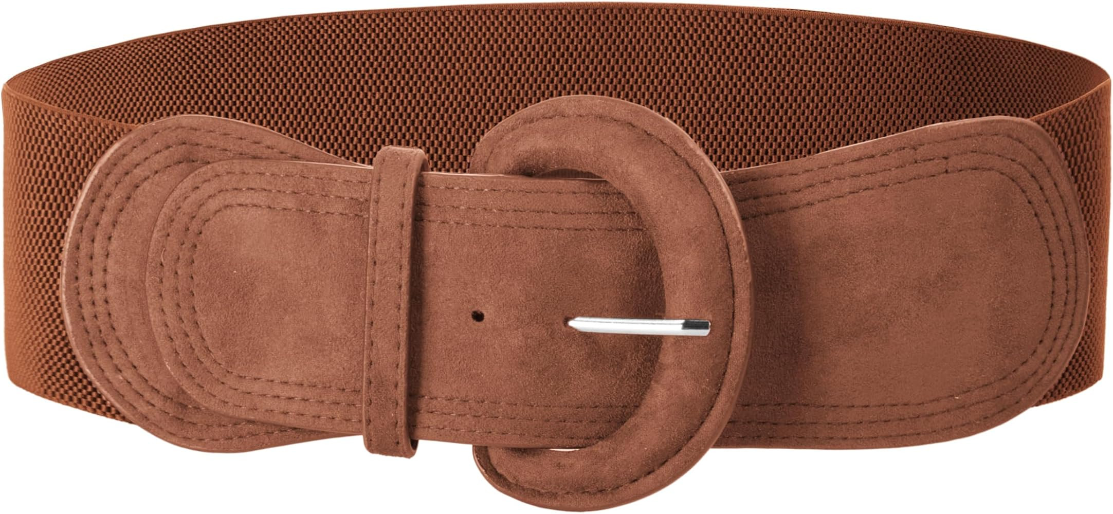 GRACE KARIN Women's Suede Elastic Belt Wide Stretchy Belt Vintage Chunky Buckle Belts S-XXL | Amazon (US)