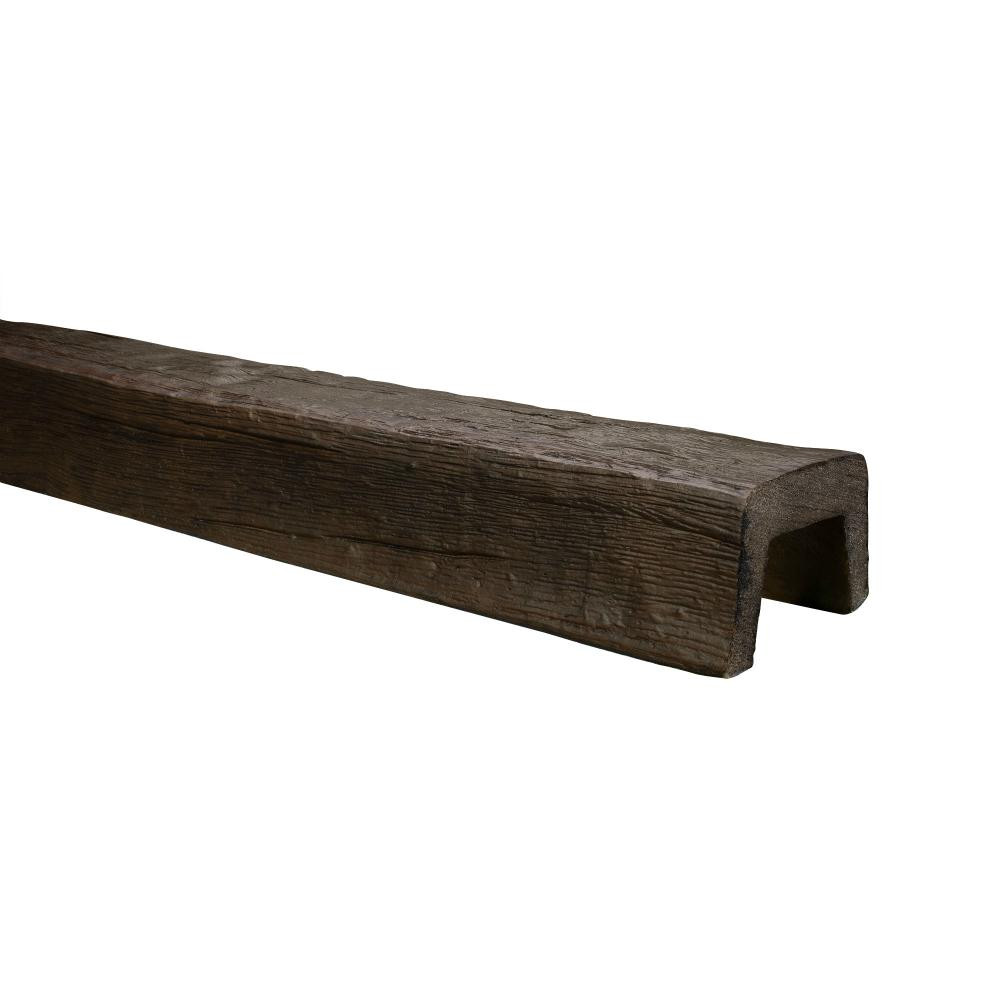 American Pro Decor 5-7/8 in. x 7-7/8 in. x 13 ft. L Dark Walnut Modern Faux Wood Beam | The Home Depot