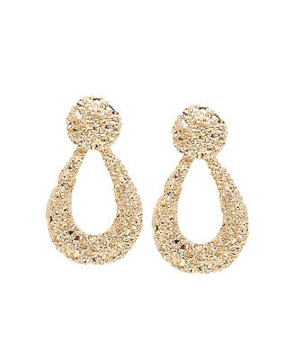 SOHI Women's Gold  Textured Teardrop Earrings - Macy's | Macy's